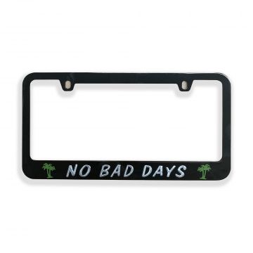 NO BAD DAYS®  License Plate Frame - Black